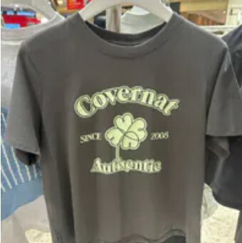 [S] COVERNAT WOMEN ARCH CLOVERHEART T-SHIRT,CHARCOAL, CO2402ST88CH (SCN61)