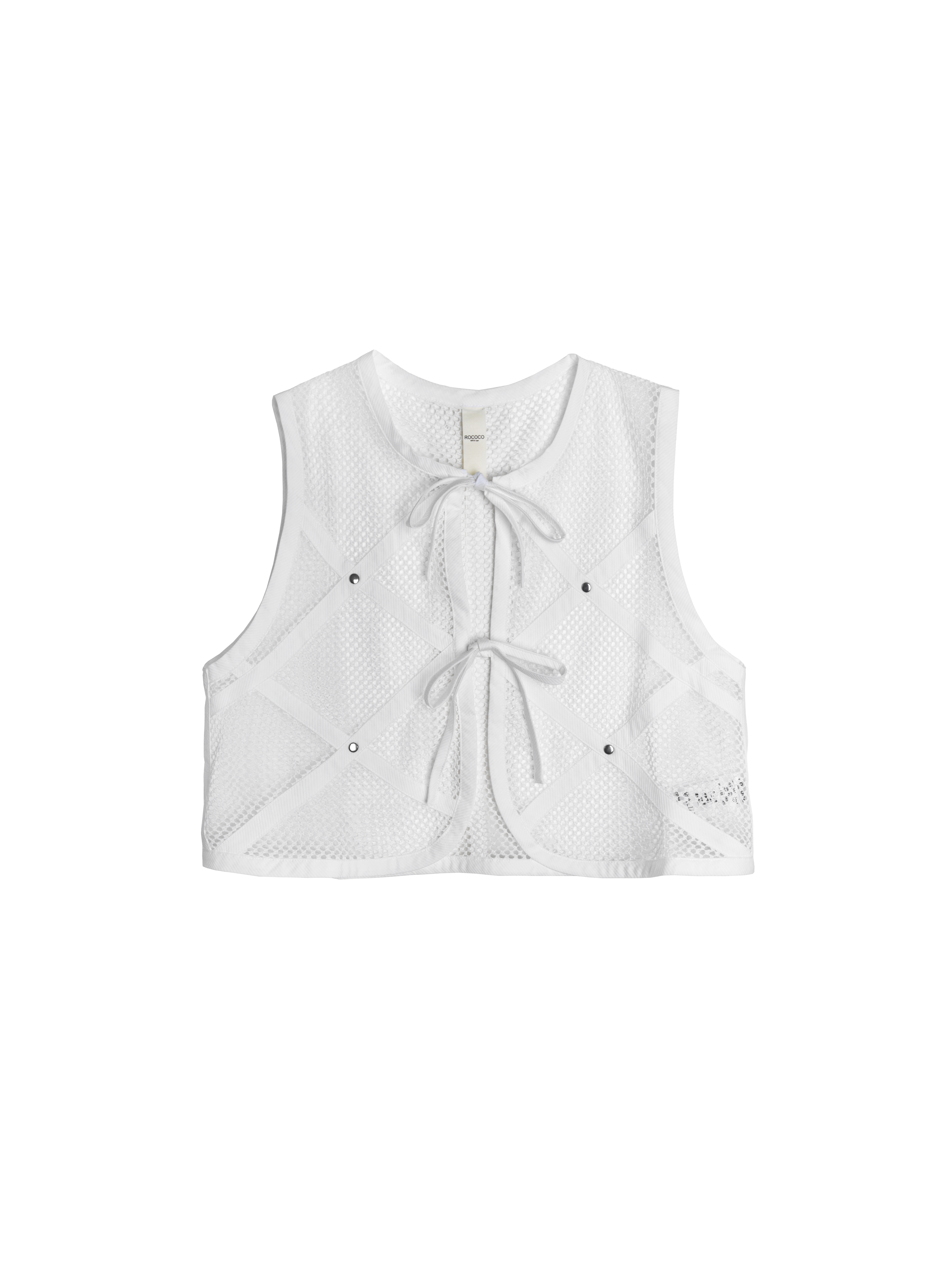 Mesh vest jacket with tie-details - 158C