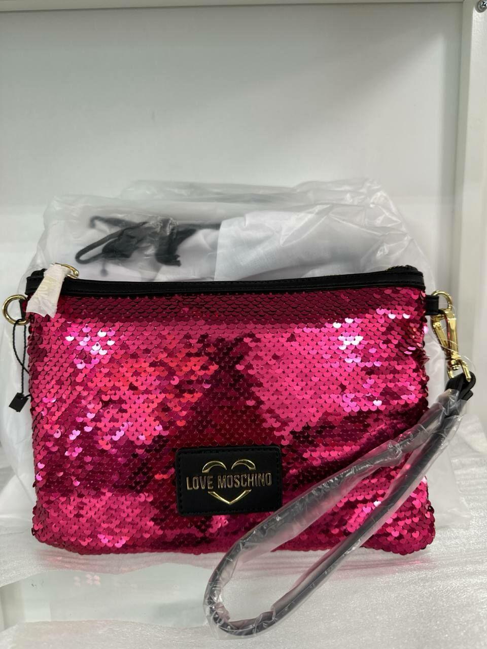 [S] LOVE MOSCHINO JC4071PP1GLP161A BORSA PAILLETTES,FUXIA/BLACK, 8059965745107 (SLM378)