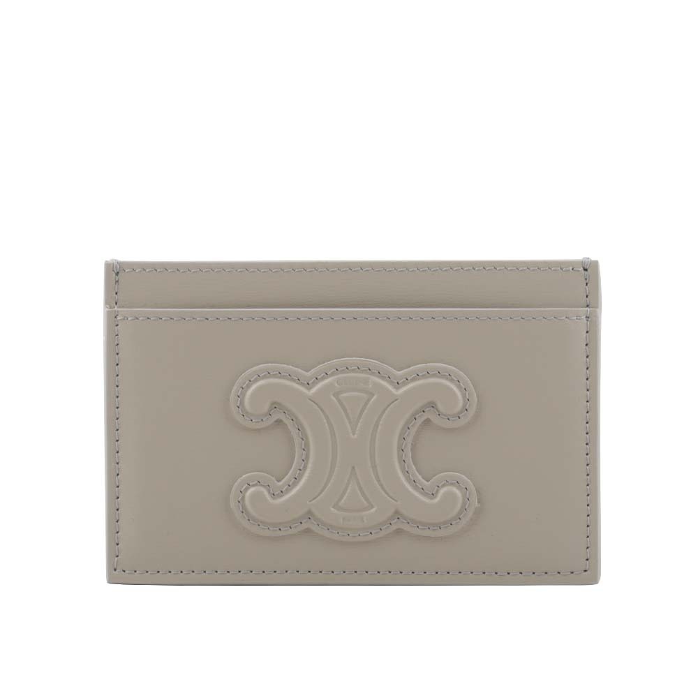 【CELINE】Triomphe 凱旋門壓印小牛皮名片夾/卡片夾(淺石灰色) 10B703EMH.02LS
