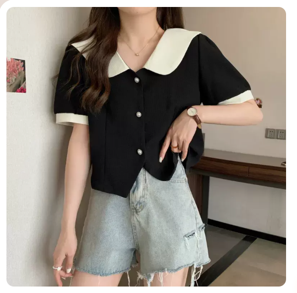 Contrast Suit Shirt (Black Size: S-3XL) (Please contact customer service to confirm the shipping size after placing an order)