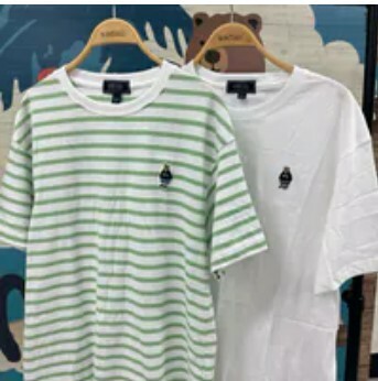 [S] WHO.A.U STEVE 2PACK STRIPE T-SHIRTS,GREEN, WHRSE2352U-40-GREEN (SWAU369)