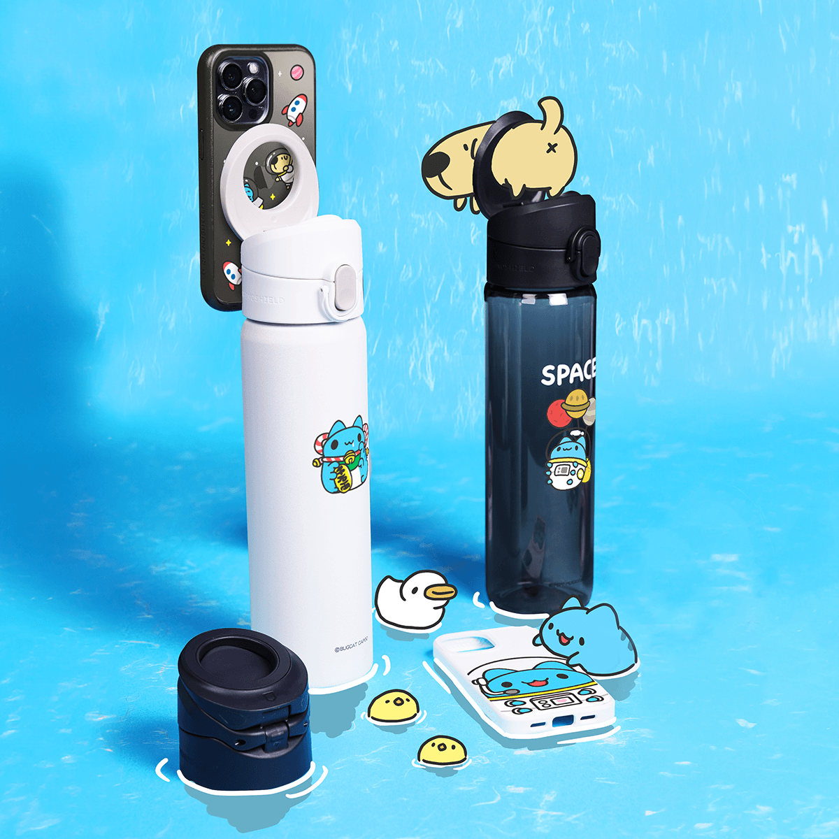 水壺,杯子,磁吸,健身,方便,保溫,立架,手機支架,咖波