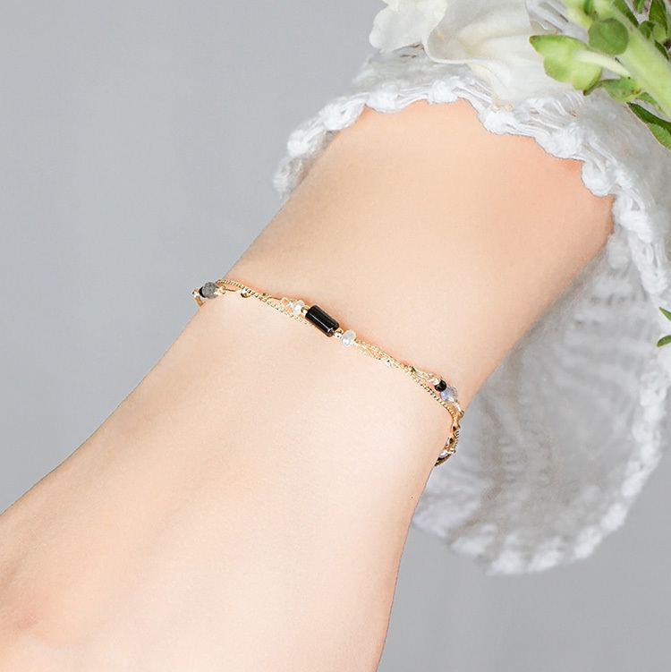 七月誕生石 • 黑鳶尾花 • 絕望的愛 – 黑瑪瑙 – 手鍊