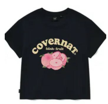[S] COVERNAT WOMEN CROP FRUIT T-SHIRT,NAVY, CO2402ST78NA (SCN70)