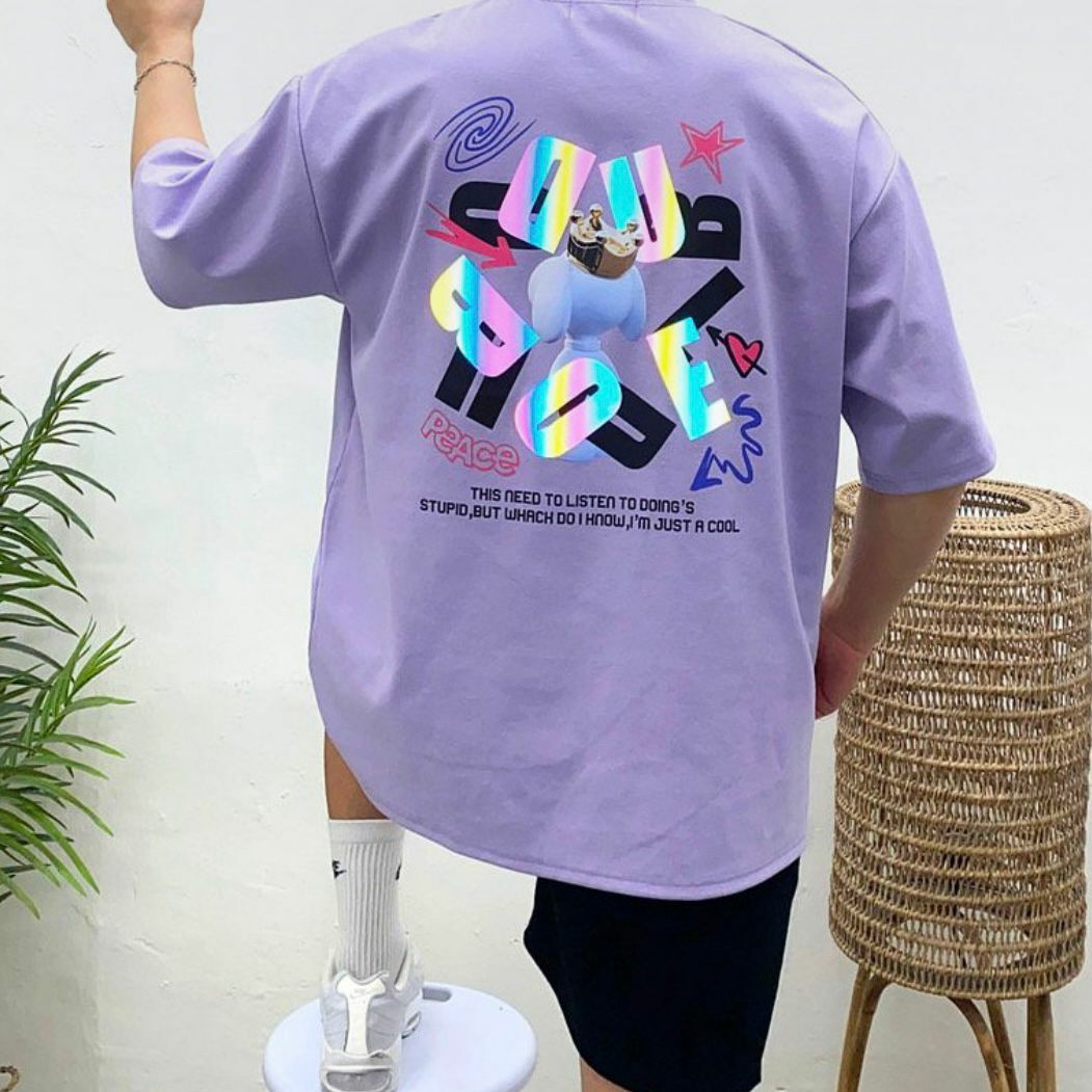 3M反光英文字圖案短袖Tee Double-B-011T