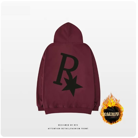 激抵連帽衛衣【M-3XL】【酒紅色-加絨加厚】(下單後聯絡客服確認發貨尺碼) 