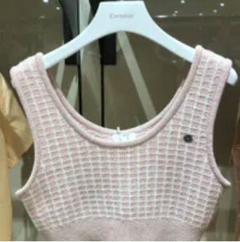 [S] COVERNAT WOMENS BUSTIER KNIT VEST,LIGHT PINK, CO2401KT76LP (SCN73)