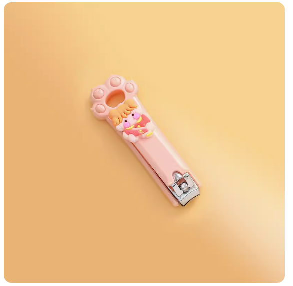 Hotly recommended portable mini anti-splash nail clippers ([Cat Claw Style] Pink Little Girl)