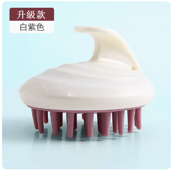 The most popular hair washing tool silicone shampoo brush (white and purple)