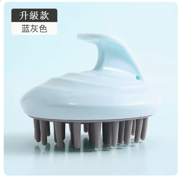 The most popular hair washing tool silicone shampoo brush (blue gray)