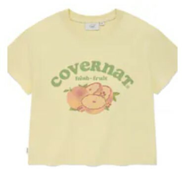 [S] COVERNAT WOMEN CROP FRUIT T-SHIRT,LIGHT YELLOW, CO2402ST78LY (SCN74)