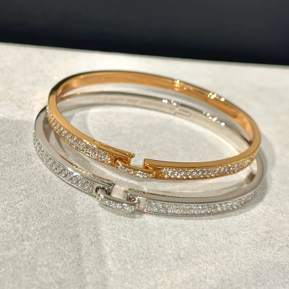 18k Liens”緣系一生滿鑽高奢定製開扣手鐲