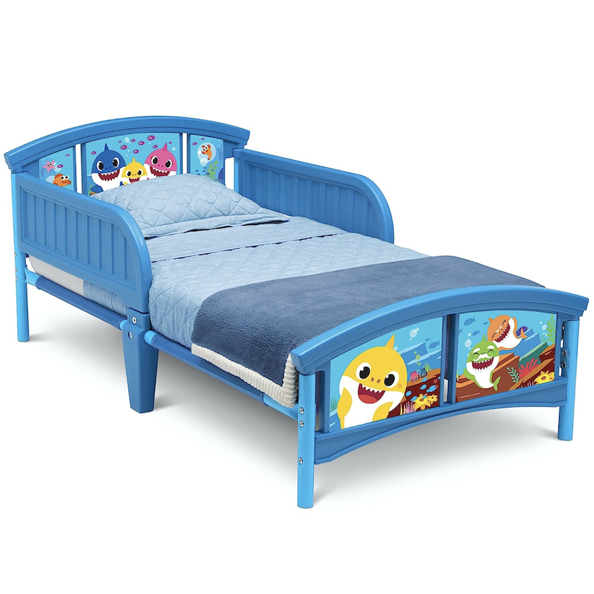 美國 Delta Children Baby Shark 幼童床架 + 美國製 Sealy Butterfly 幼童床褥套裝