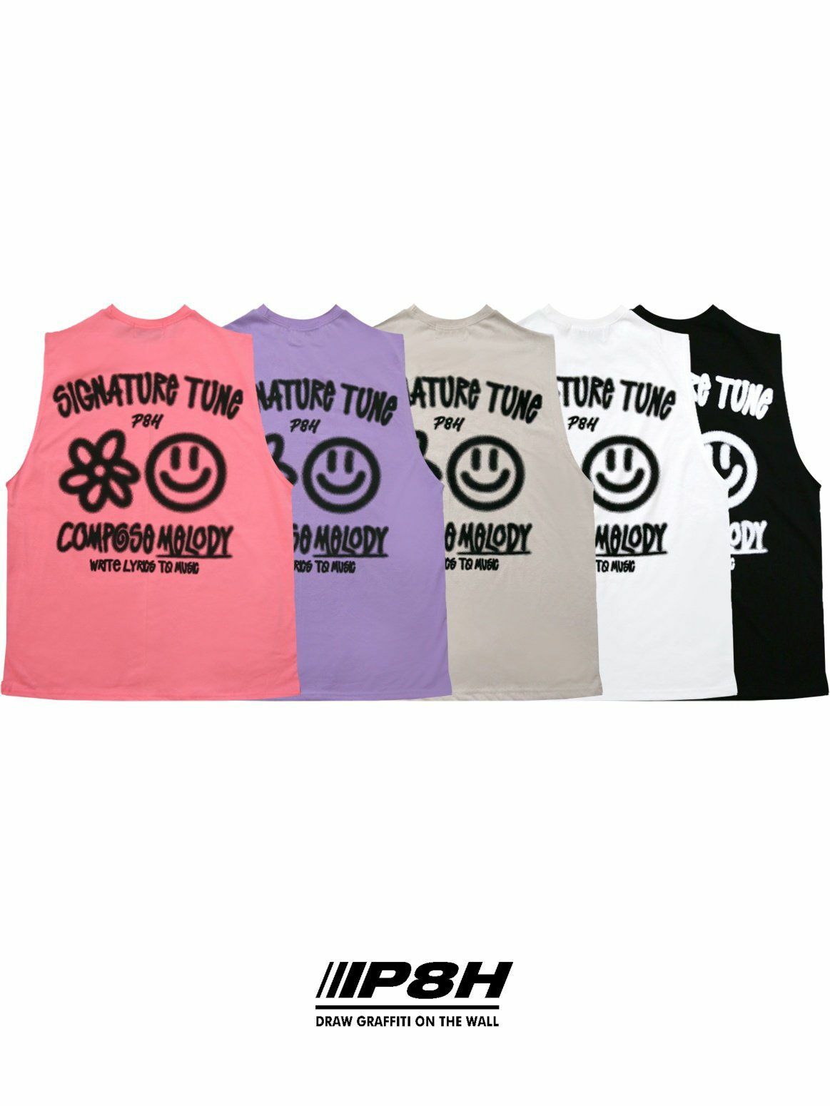 英文字哈哈笑圖案背心 PLUS82HIYA-094V