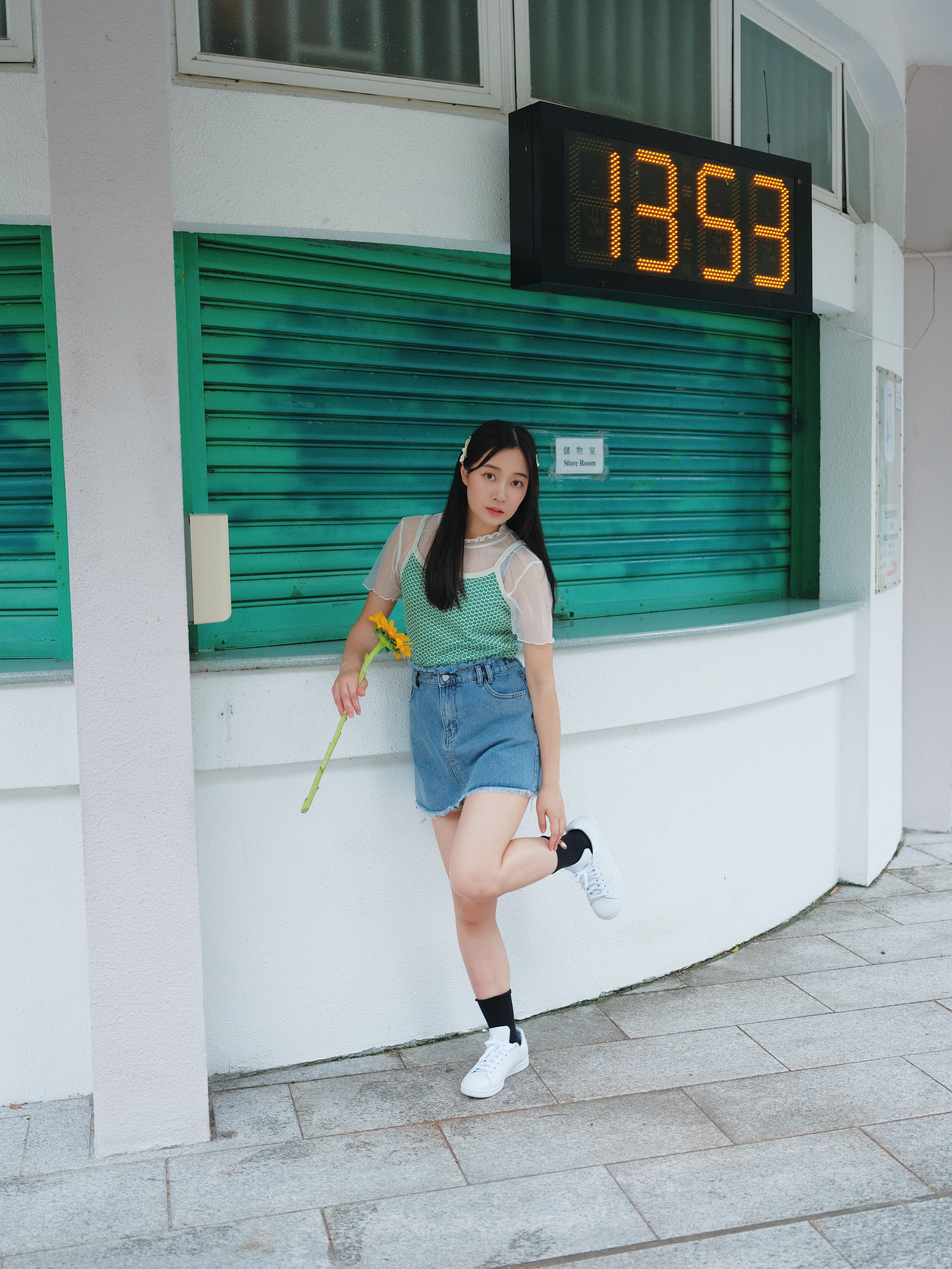 三色／復古花花平領背心／Vintage Flower Vest