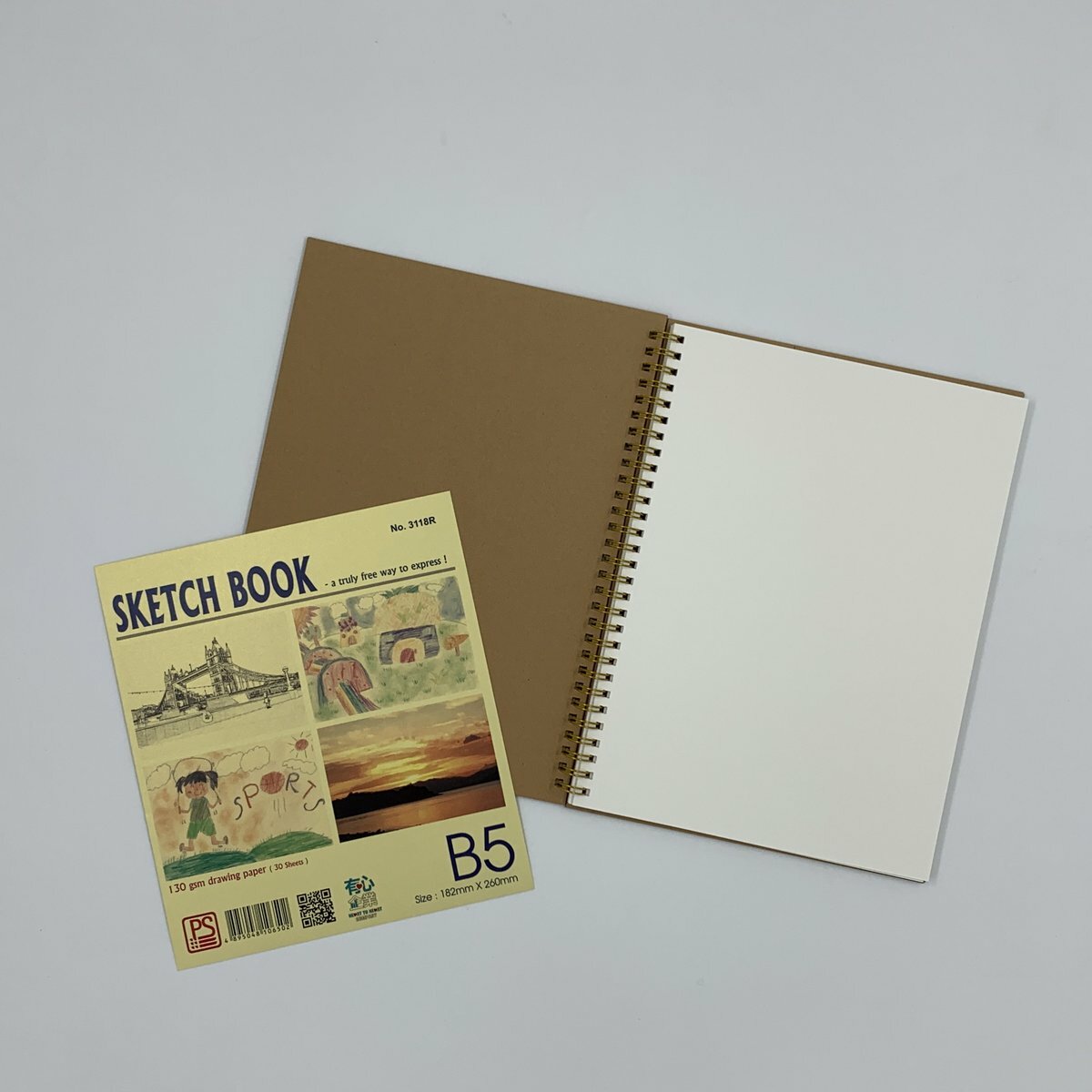 #3118R B5 特厚牛皮圖畫簿 - 1本