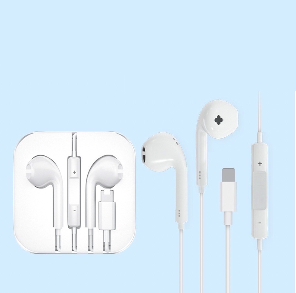 Popular three-dimensional surround headphones in-ear subwoofer wire-controlled headphones (second generation compatible with Apple interface [Crystal Box])