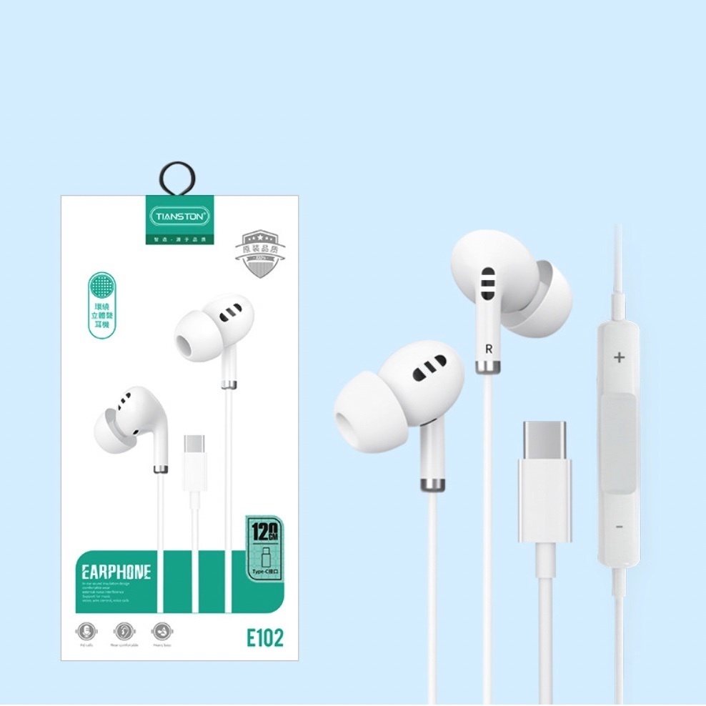Popular 3.5/Type-C in-ear wired headphones for Android phones and computers (E102-Type-C plug)