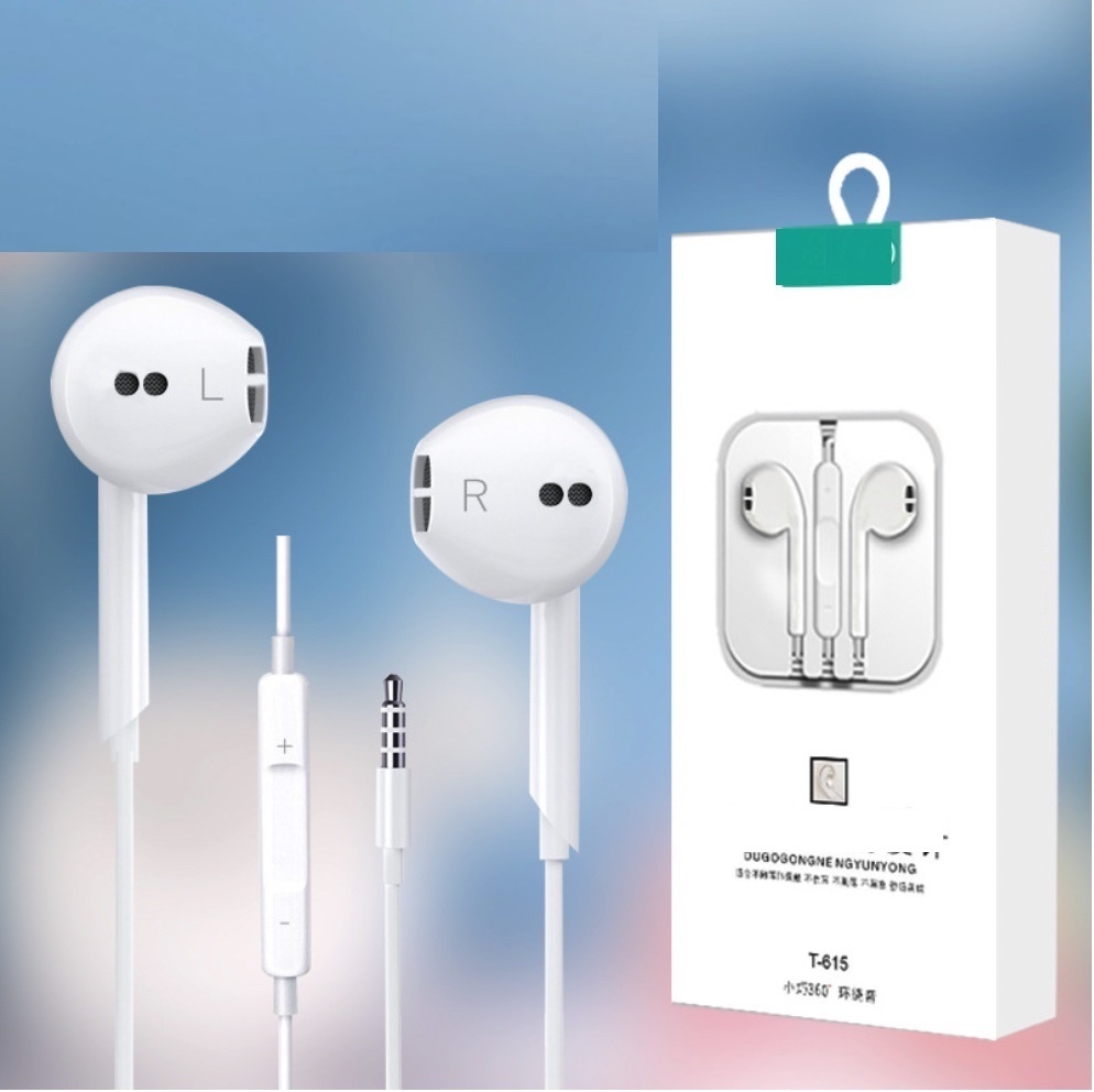 The hottest heavy bass in-ear wired headphones are suitable for Huawei Android type-c mobile phones (T615 round hole socket (with packaging))