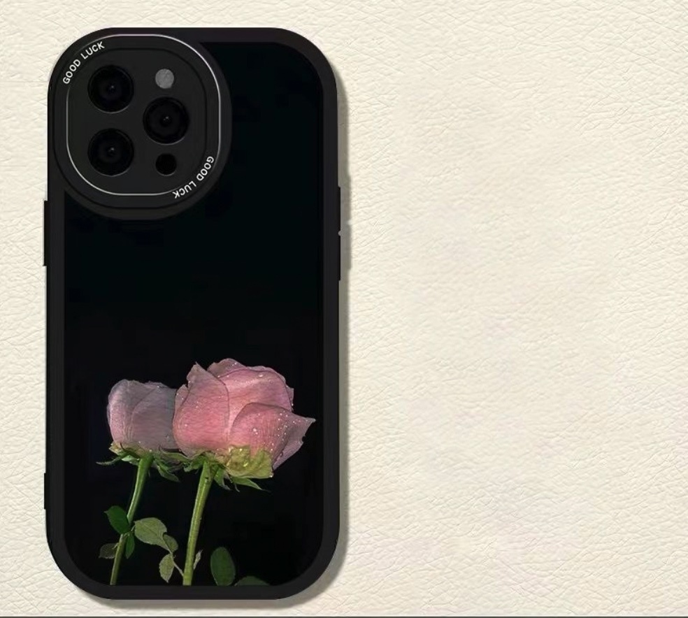 熱推彩繪玫瑰適用於iPhone系列手機殼（粉色玫瑰花）(下單後聯絡客服確認手機型號)