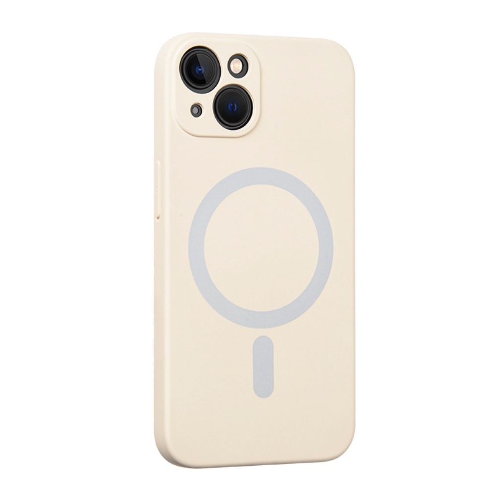 The popular liquid silicone magnetic suction is suitable for iPhone series mobile phone cases (antique white) (contact customer service to confirm the phone model after placing the order)