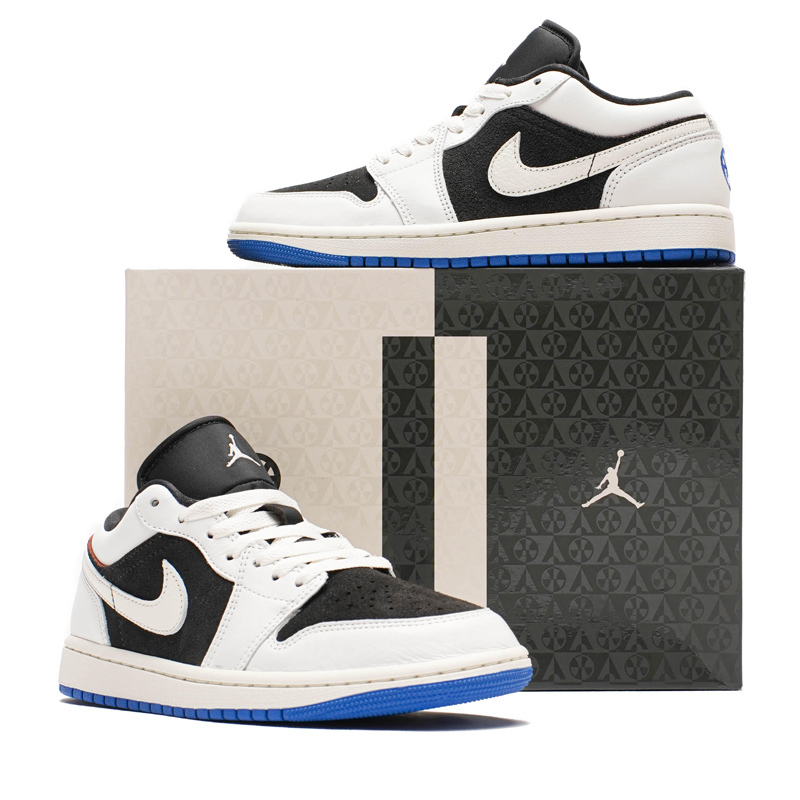 <連線代購商品> 法國 Quai 54 聯賽限量款 NIKE AIR JORDAN 1 LOW Quai 54 白黑藍 低筒休閒鞋【HQ0764-001】AJ1