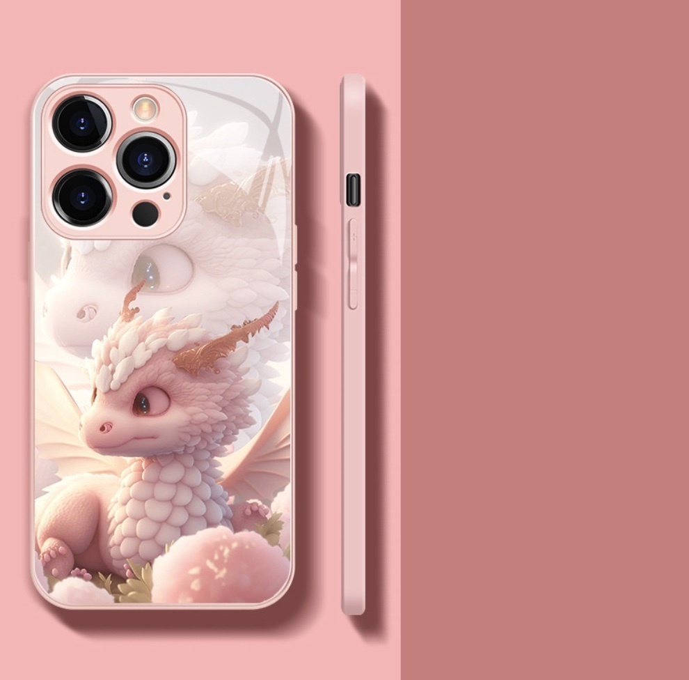 The popular painted zodiac sign is suitable for iPhone series mobile phone cases (Sakura Pink Chenlong) (contact customer service to confirm the phone model after placing the order)