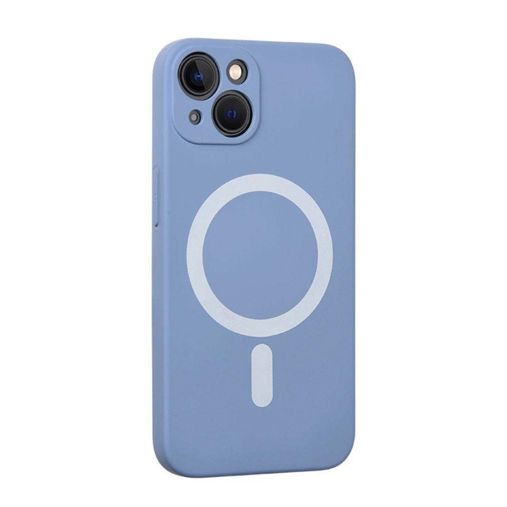 The popular liquid silicone magnetic suction is suitable for iPhone series mobile phone cases (sky blue) (contact customer service to confirm the phone model after placing the order)