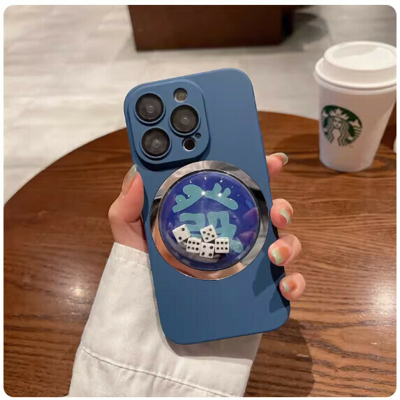 Popular creative and fun suitable Apple mobile phone case (Creative Dice [Sapphire Blue Model] (contact customer service to confirm the phone model after placing the order)