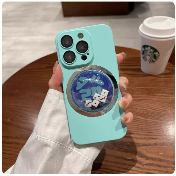 Popular creative and fun suitable Apple mobile phone case (Creative Dice [Light Cyan Model] (contact customer service to confirm the phone model after placing the order)