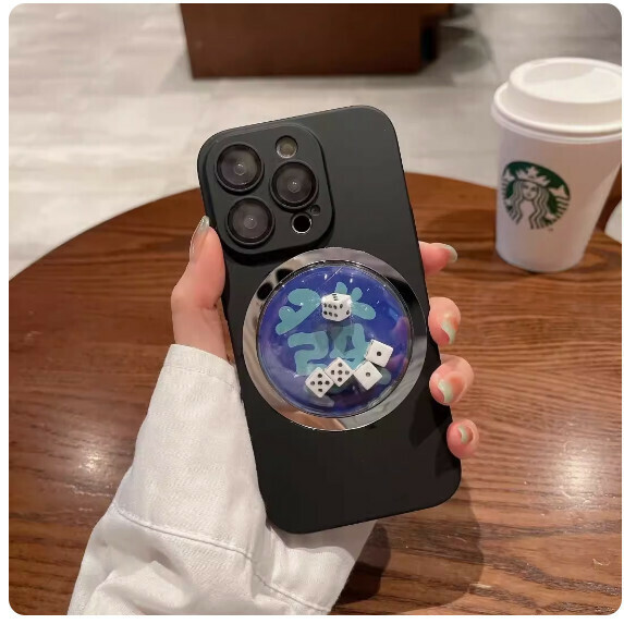 Popular creative and fun suitable Apple mobile phone case (Creative Dice [Classic Black Model] (contact customer service to confirm the phone model after placing the order)