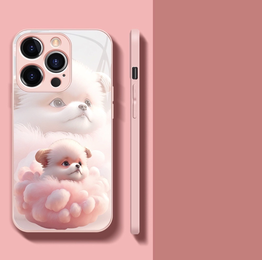The popular painted zodiac sign is suitable for iPhone series mobile phone cases (Sakura Pink Dog) (contact customer service after placing an order to confirm the phone model)