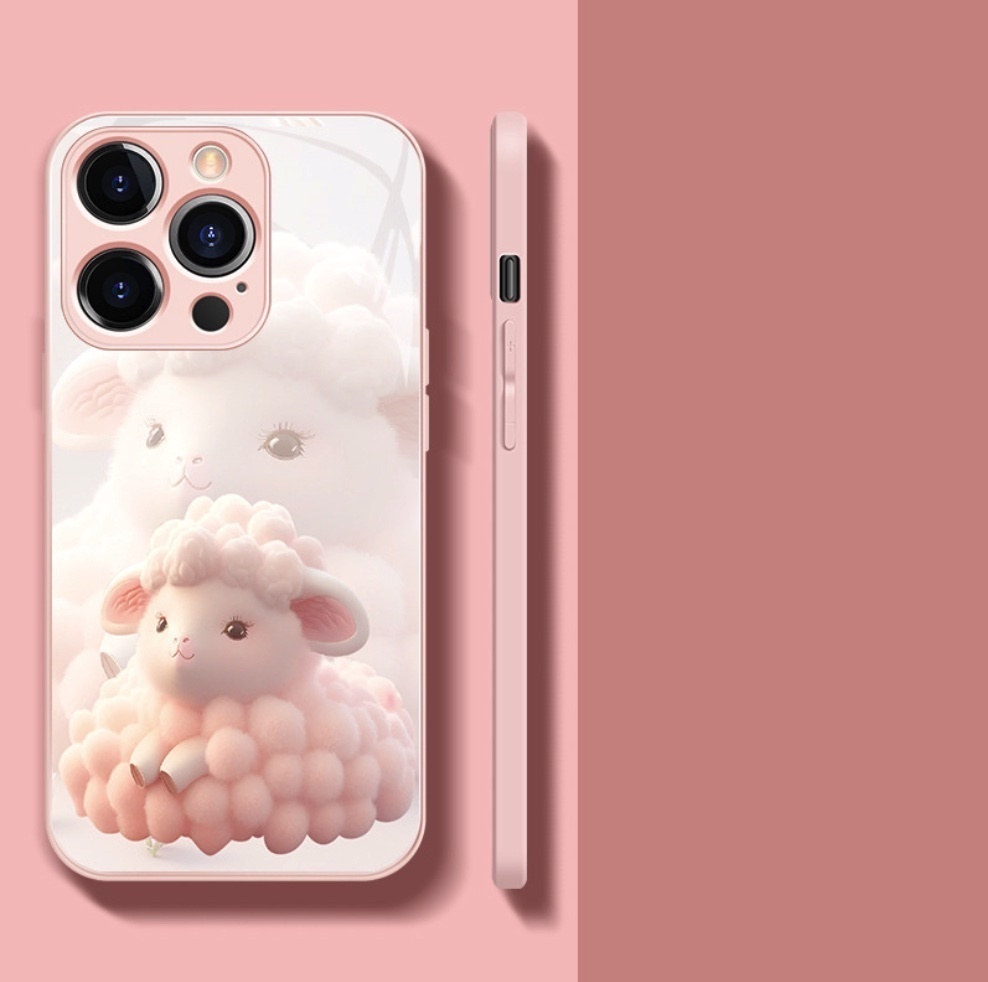 The popular painted zodiac signs are suitable for iPhone series mobile phone cases (Sakura Pink Sheep) (contact customer service after placing an order to confirm the phone model)