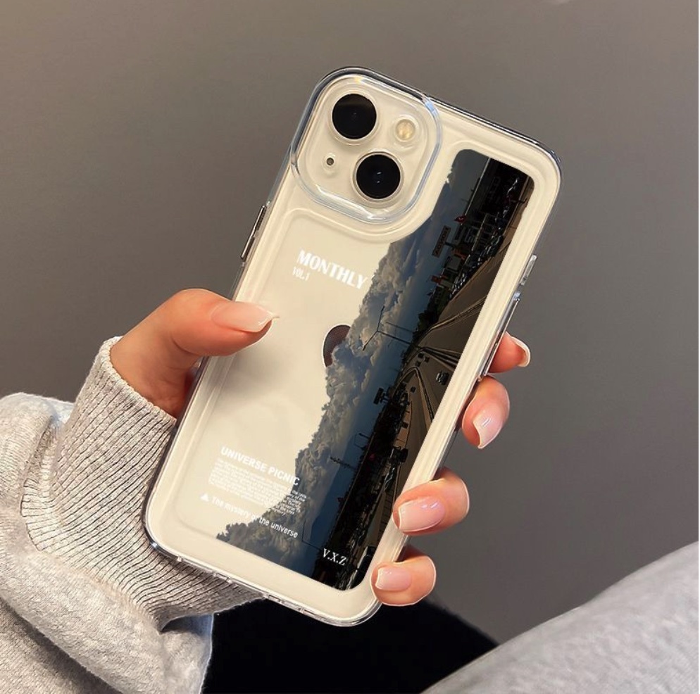 爆款彩繪風景透明適用於iPhone系列手機殼（公路橫版）(下單後聯絡客服確認手機型號)