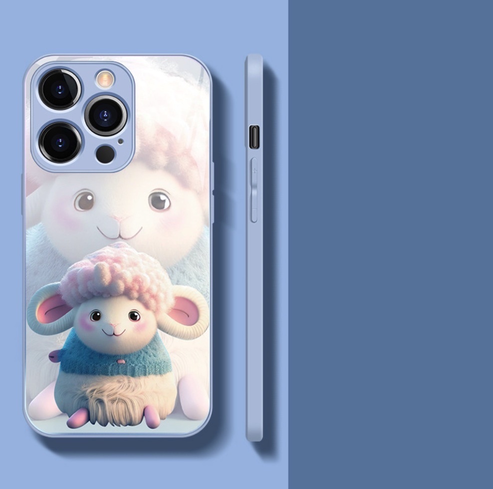 The popular glass zodiac sign is suitable for iPhone series mobile phone cases (sky blue_weiyang) (contact customer service to confirm the phone model after placing the order)