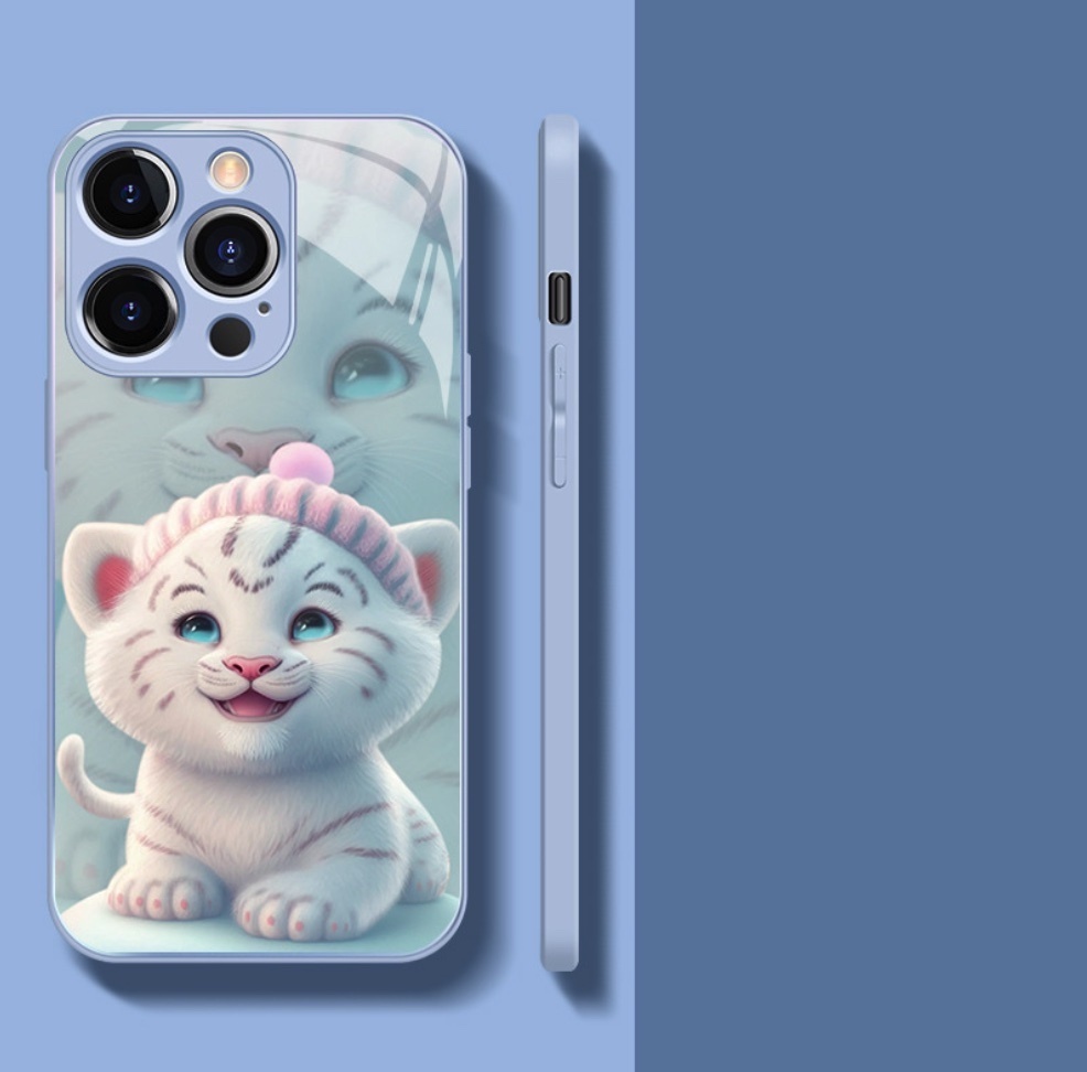 The popular glass zodiac sign is suitable for iPhone series mobile phone cases (Sky Blue_Yinhu) (contact customer service to confirm the phone model after placing the order)