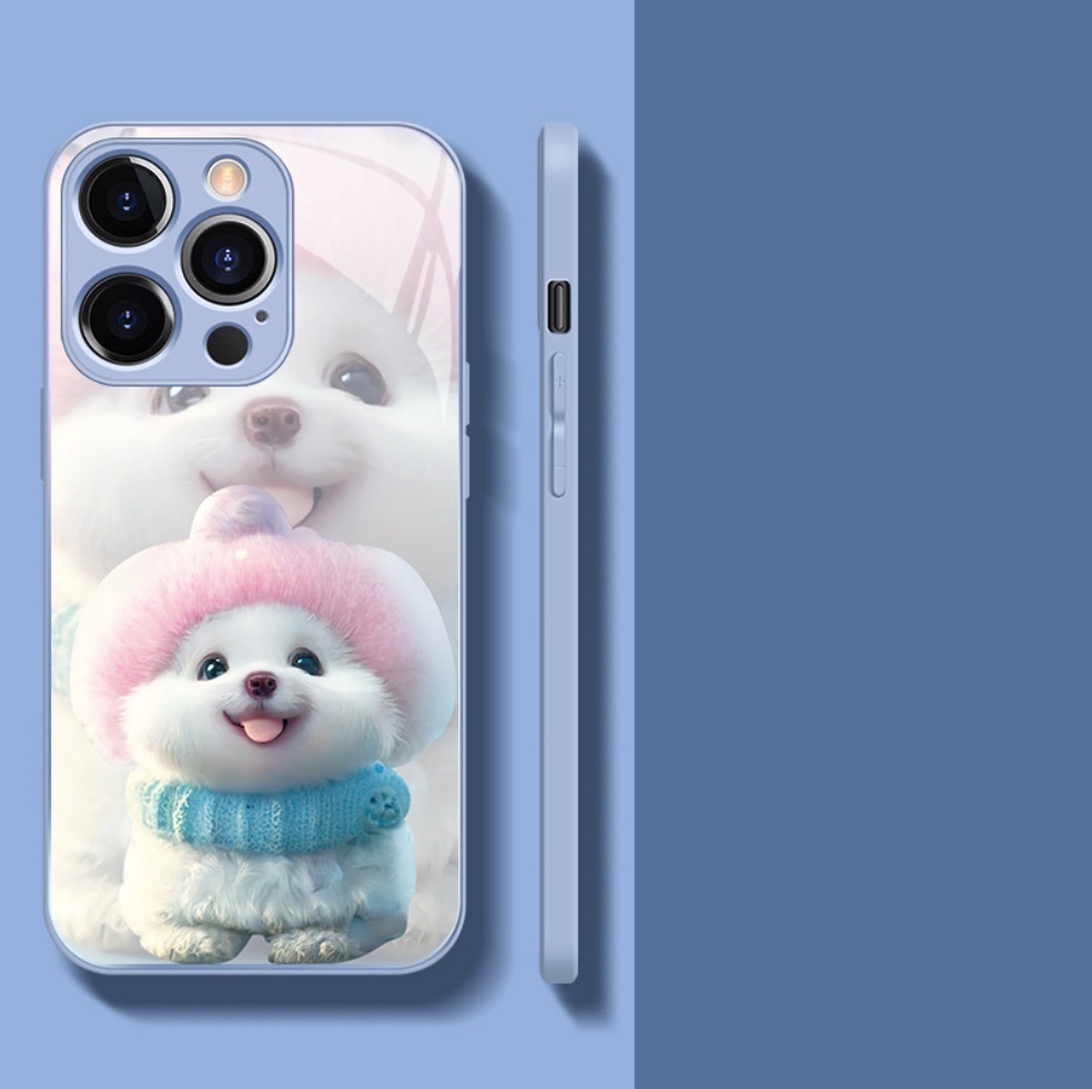 The popular glass zodiac sign is suitable for iPhone series mobile phone cases (sky blue_Xugou) (contact customer service to confirm the phone model after placing the order)
