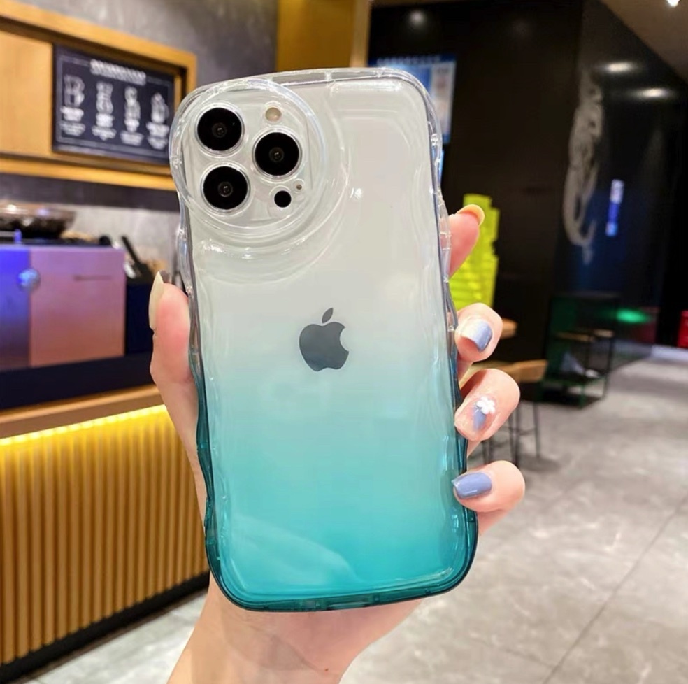 爆款全包波浪軟適用於iPhone系列手機殼（天藍）(下單後聯絡客服確認手機型號)