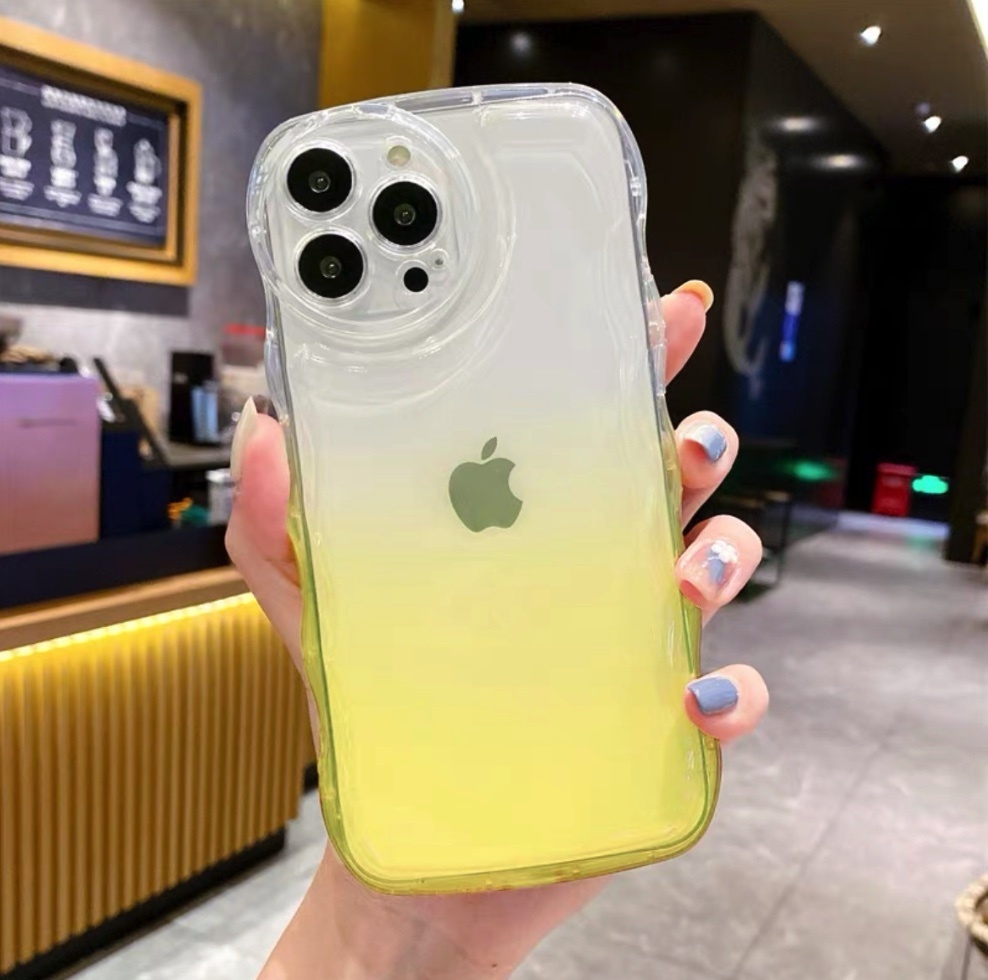 爆款全包波浪軟適用於iPhone系列手機殼（黃色）(下單後聯絡客服確認手機型號)