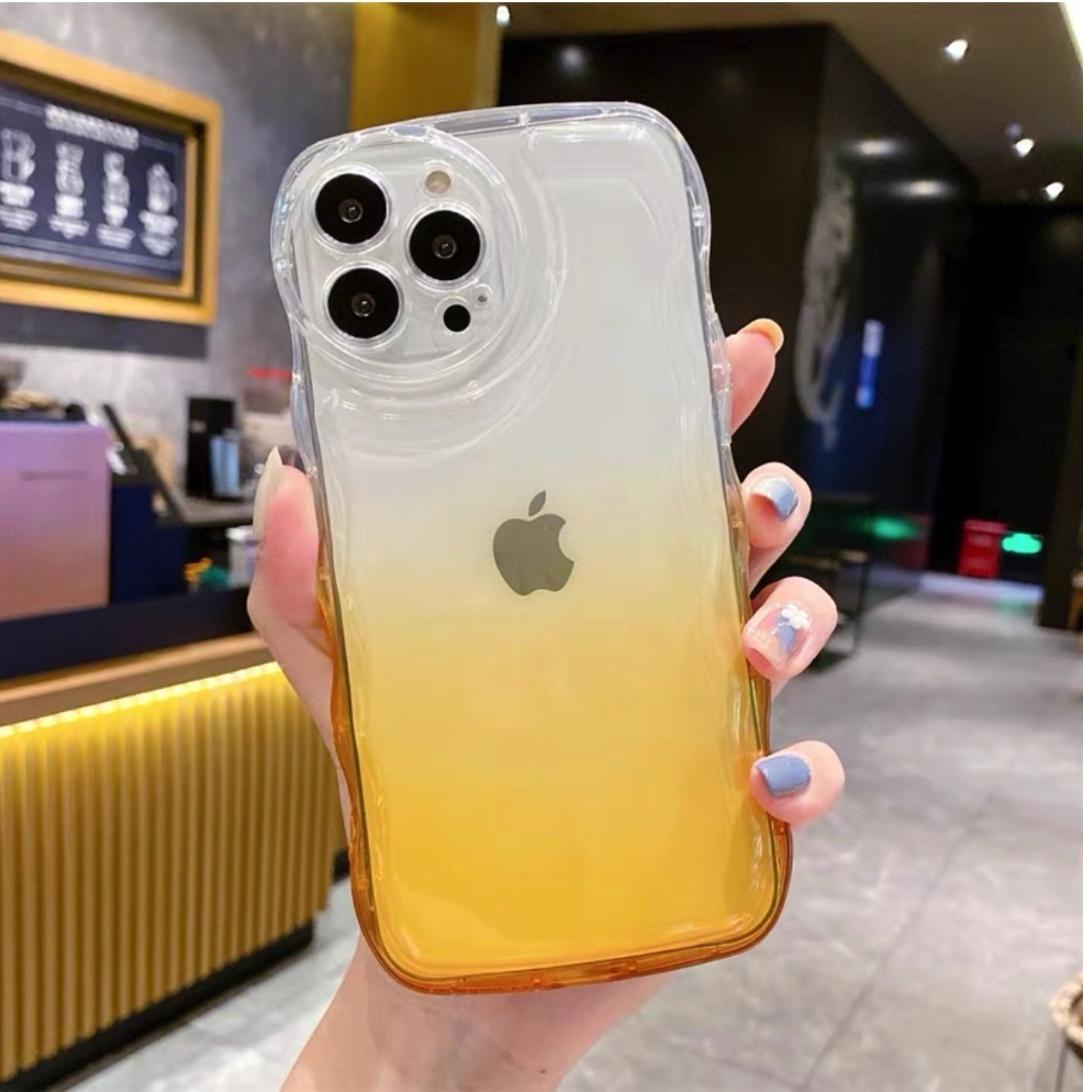 爆款全包波浪軟適用於iPhone系列手機殼（橙色）(下單後聯絡客服確認手機型號)