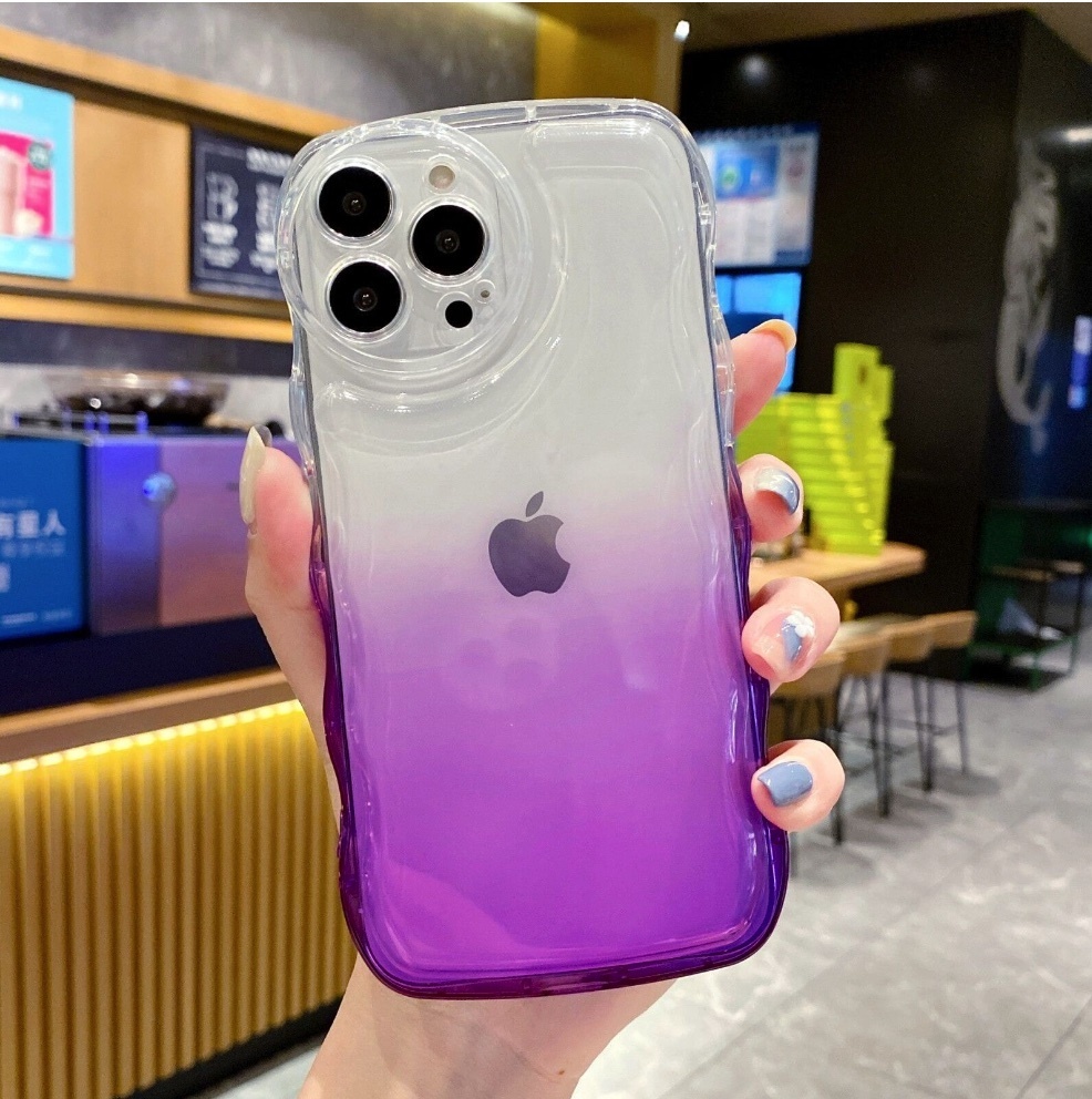 爆款全包波浪軟適用於iPhone系列手機殼（紫色）(下單後聯絡客服確認手機型號)