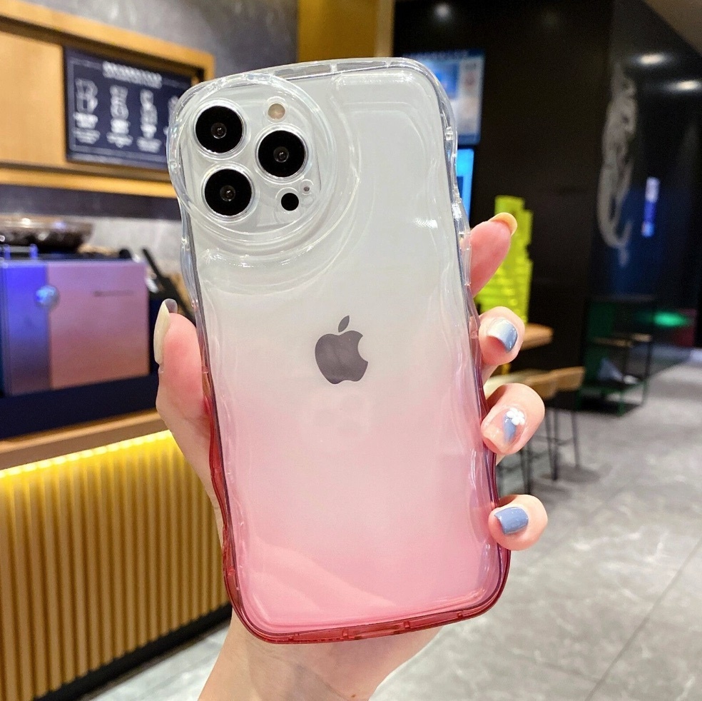 爆款全包波浪軟適用於iPhone系列手機殼（粉色）(下單後聯絡客服確認手機型號)