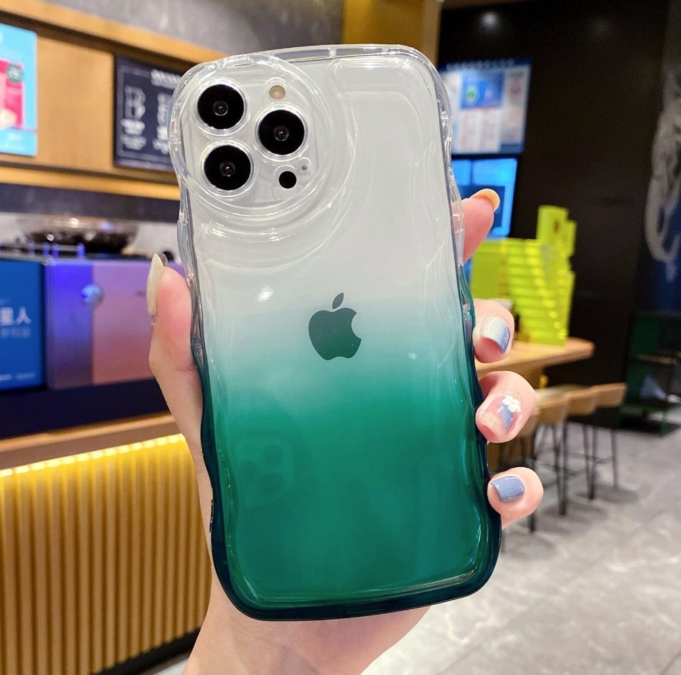 爆款全包波浪軟適用於iPhone系列手機殼（深綠）(下單後聯絡客服確認手機型號)