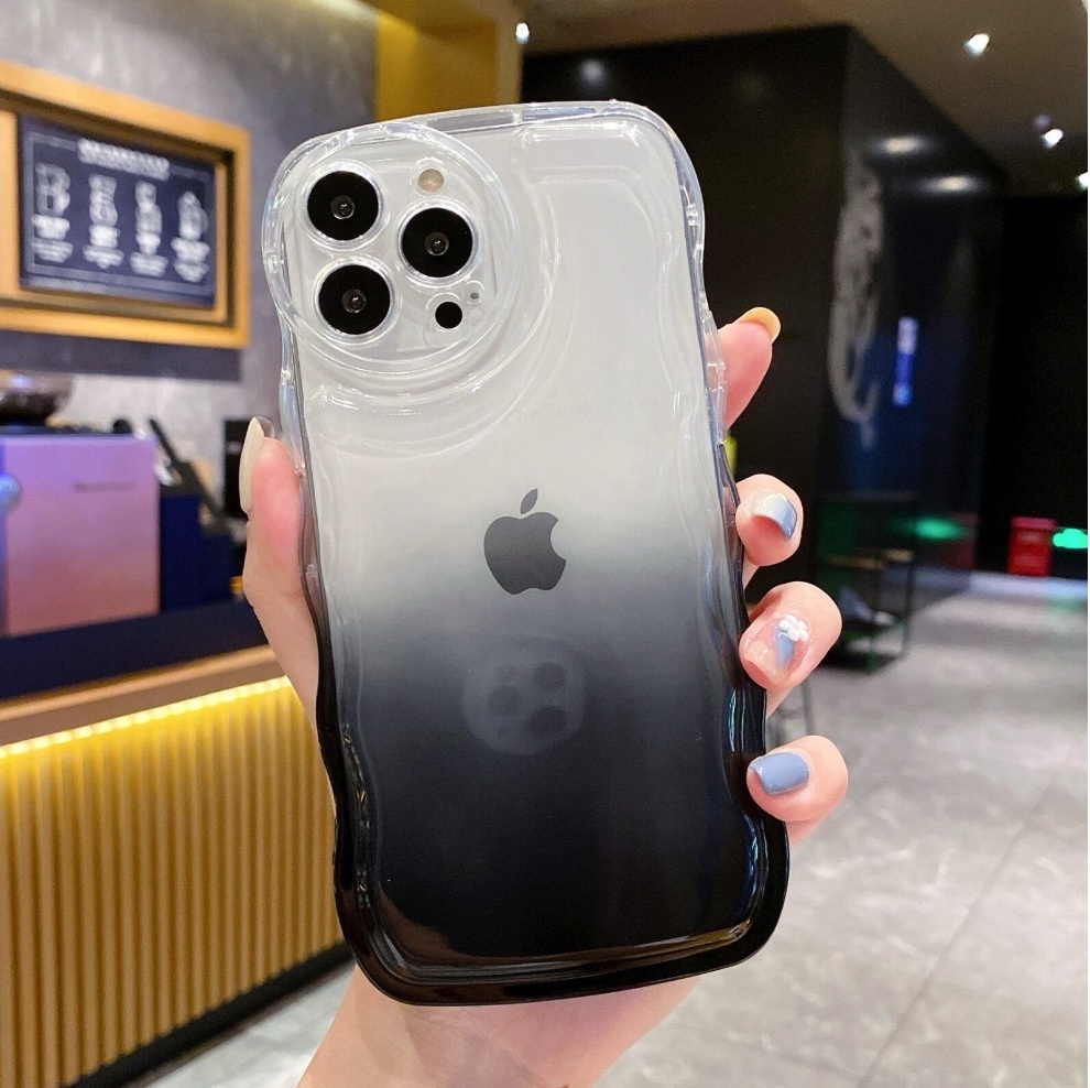爆款全包波浪軟適用於iPhone系列手機殼（半黑）(下單後聯絡客服確認手機型號)