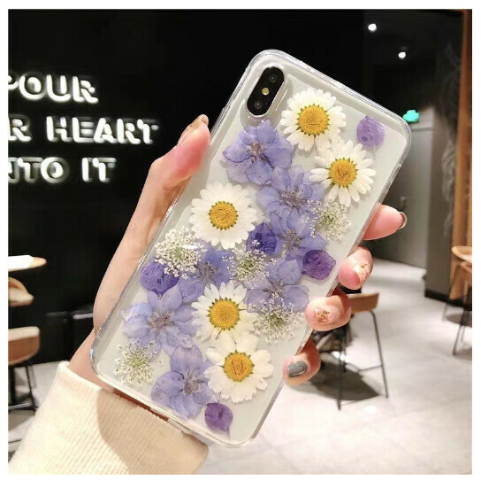 The popular mobile phone case is suitable for iPhone 13mini (real glue flower-Zifeiyan (contact customer service to confirm the phone model after placing the order)