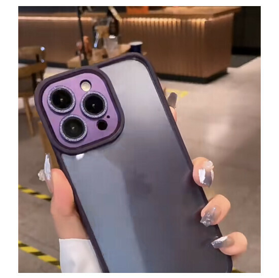 The popular mobile phone case is suitable for Apple iPhone13 [dark purple] flash diamond metal lens (contact customer service to confirm the phone model after placing the order)