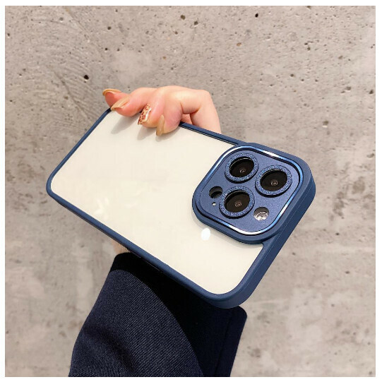 The popular mobile phone case is suitable for Apple iPhone13 [sea blue] flash diamond metal lens (contact customer service to confirm the phone model after placing the order)