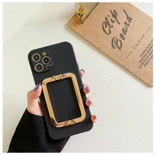 Popular mobile phone case suitable for iPhone14 [black + metal square buckle] (contact customer service to confirm the phone model after placing the order)