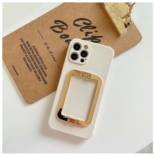 Popular mobile phone case suitable for iPhone14 [off-white + metal square buckle] (contact customer service to confirm the phone model after placing the order)